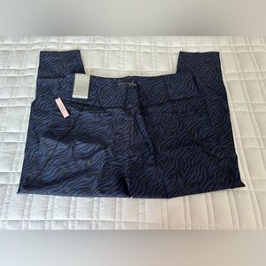 Victoria's Secret Blue Zebra Print Leggings, Sz XL, 7/8 length, NWT